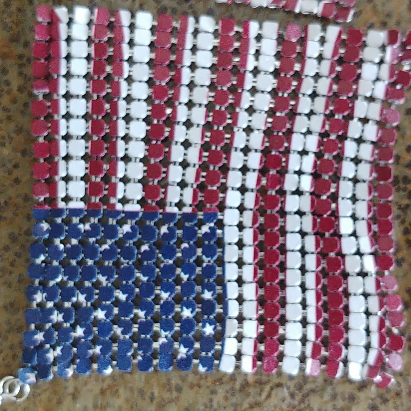 American Flag Metal Mesh Earrings
